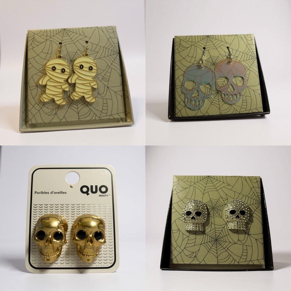 Urban Outfitters Gold Skull Earrings lot